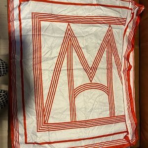 H&M Red and White Geometric Scarf